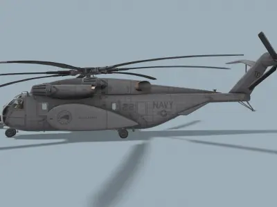 MH-53E Sea Dragon US Navy Complex Animation Low-poly 3D model