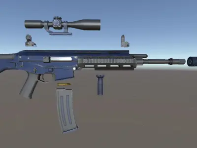 Customizable Female Soldier Modern Style Low-poly 3D model