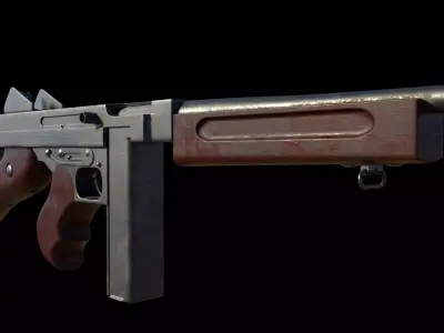 Submachine Gun Thompson M1928A1 3D model