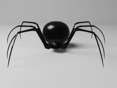 Simple Black Widow Spider Low-poly 3D model
