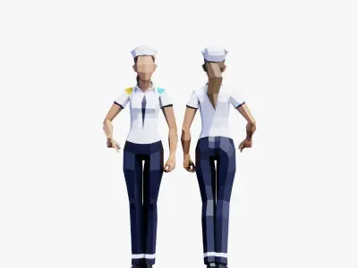 Naval Forces Soldiers - Animated and Rigged Low-poly 3D model