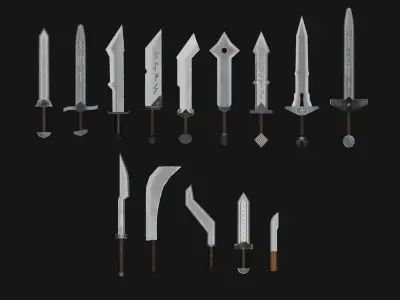 Medieval weapons pack Low-poly 3D model buy