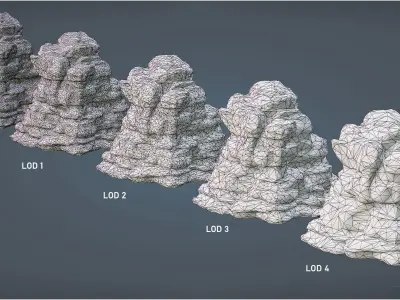 Alien Cliff Free low-poly 3D model