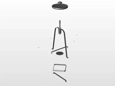 French Vintage Stool Free 3D model