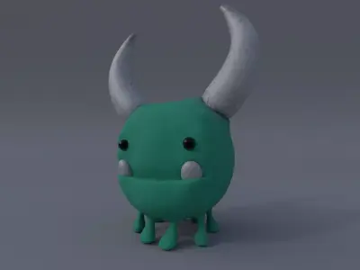 Textured sci-fi puppet - Fantasy Monster Low-poly 3D model