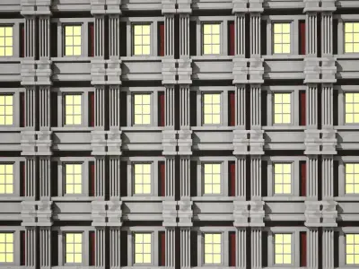 Concrete Window Arch Low-poly 3D model