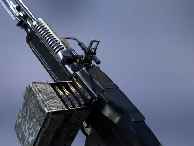 M60 machine gun Low-poly 3D model