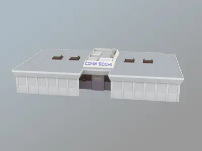 Airport Terminal URSS Terminal New VIP Low-poly 3D model