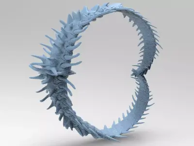 Alien Dragon Tail Heart 2 3D model