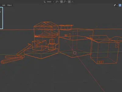 Lowpoly Cardboard Boxes Low-poly 3D model