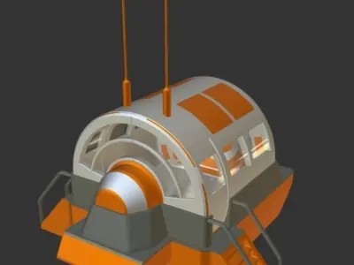 Futuristic Drivers Cap Module High-Poly 3D model