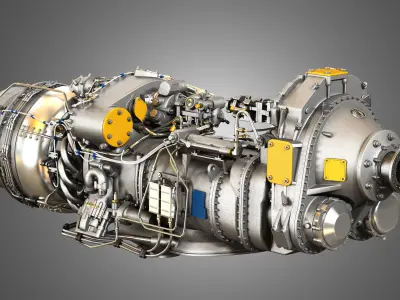 PW Canada - PW100 Turboprop Engine 3D model