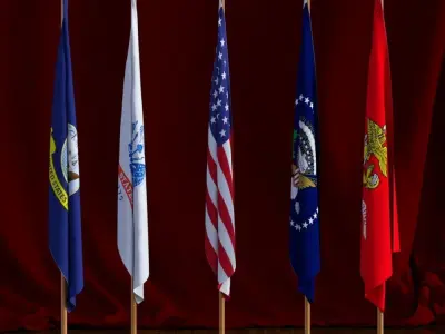 Flags Galore 3D model