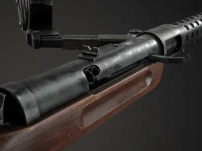 PBR German Schmeissers MP 18 I Low-poly 3D model