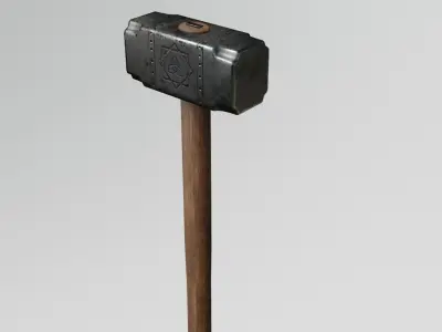 Medieval SledgeHammer Free low-poly 3D model