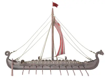 3D model Drakkar Viking Ship 3D model