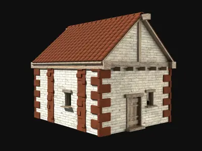 ROMAN ANCIENT GREEK STONE ROME HOUSE HUT BUILDING COLLECTION Low-poly 3D model