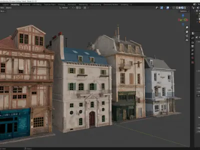 Realistic Victorian Building Model Pack Low-poly 3D model