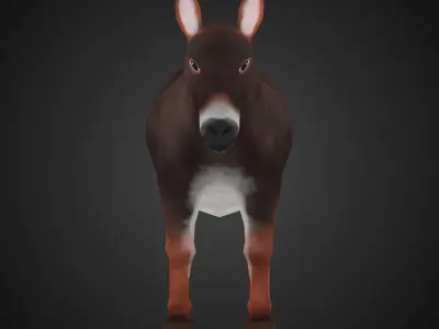 Donkey - NPR Free low-poly 3D model