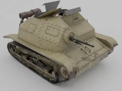 TKS tankette Low-poly 3D model