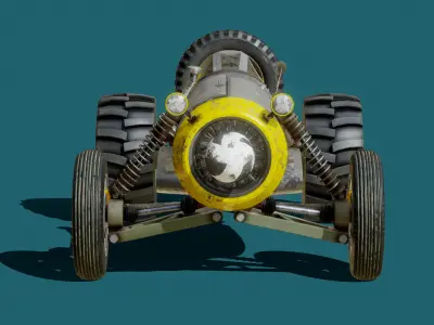 Fw 190 Airplane to Car Conversion Free low-poly 3D model