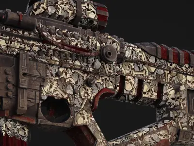 M4-HM Sniper Rifle Skullcrasher Low-poly 3D model