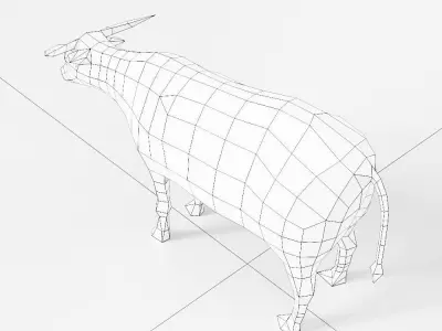 Cow 3d model bull in low polygons Low-poly 3D model