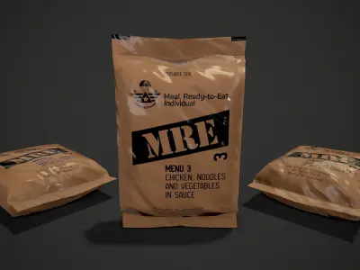 Survival Food Pack of 18 Items Low-poly 3D model