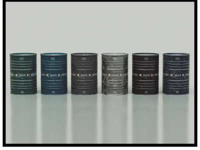 Industrial Barrel Low-poly 3D model