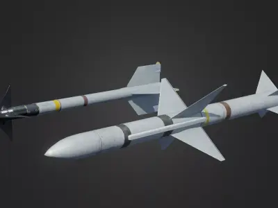   AIM-9M Sidewinder and AIM-7 Sparrow 3D model