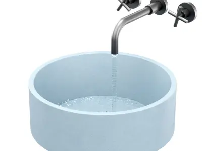 Kale gray round sink 3D model