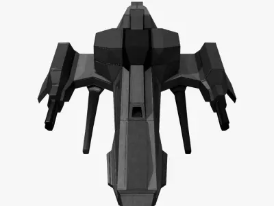 Lowpoly Spaceship Fighter Low-poly 3D model