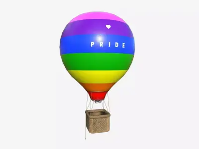 Balloon Hot Air 10 Pride - Aircraft Cartoon Low-poly 3D model