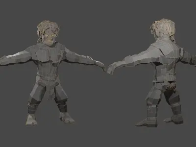 MaleMeleeWarrior humanoid 3D model