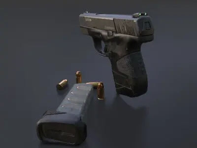 Mossberg MC1 sc - Subcompact 9mm Pistol Low-poly 3D model