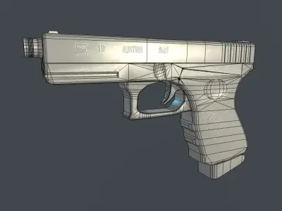 Glock 19 - modular game ready weapon 3D model