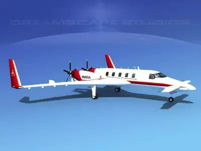 Beechcraft Starship 2000 T13 3D model