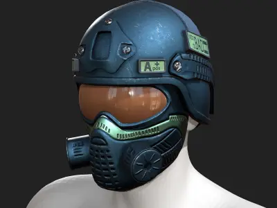 Helmet scifi combat military fantasy  Low-poly 3D model