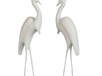 Deco Figurine Heron yellow 3D model