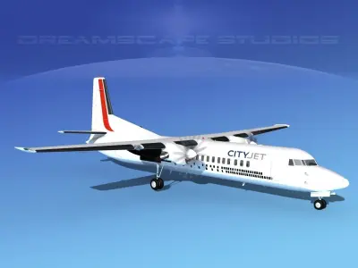 Fokker F-60 CityJet 3D model