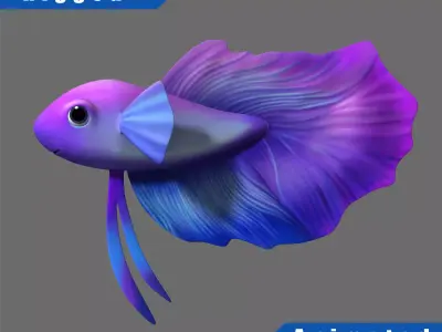 Cartoon Fish05 Rigged 3D model