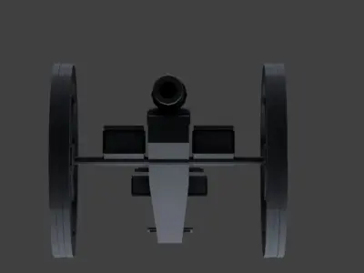 FRENCH 1870 CANNON Low-poly 3D model