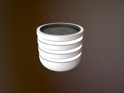 Futuristic Plant Pot Low-poly 3D model