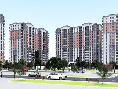 Living Building Low-poly 3D model