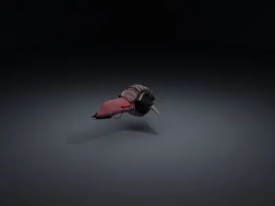 Flying snail giant mecha Low-poly 3D model