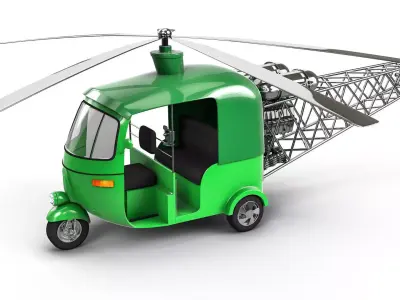 Auto Helicopter Low-poly 3D model