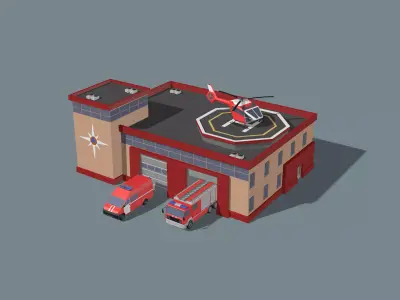 fire department Low-poly 3D model
