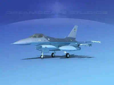Gen Dyn F-16A Falcon UAE 3D model