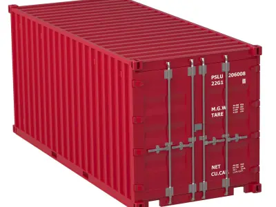 20 ft Container Red 3D model