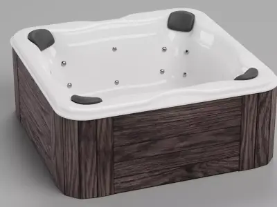 - Hot Tub Wooden- 3D model